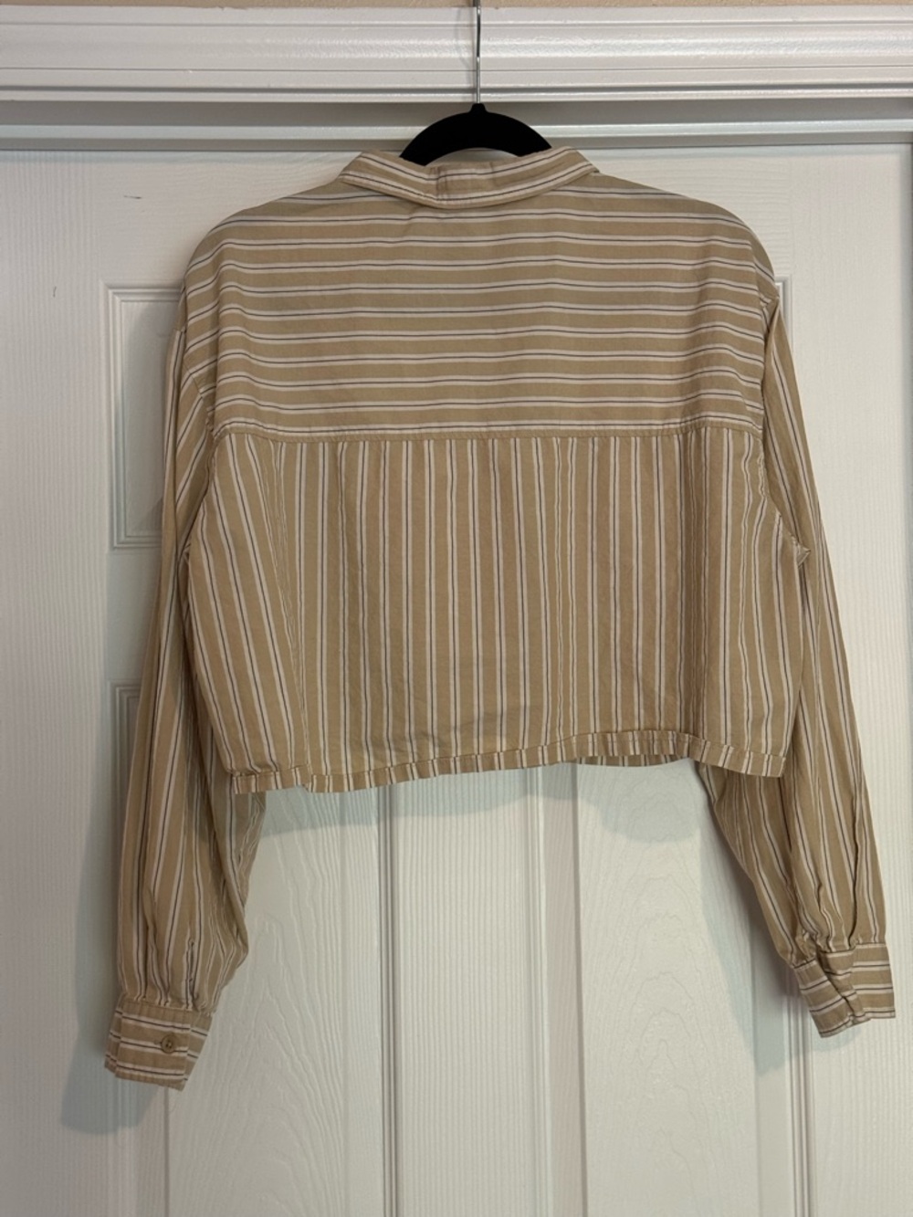 Cotton On Beige and White Striped Button-Up Shirt - Picture 4 of 5